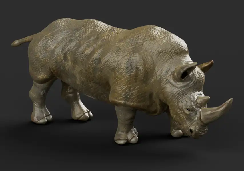 模漾网-1P-犀牛动物角色模型-Rhinoceros Rhino