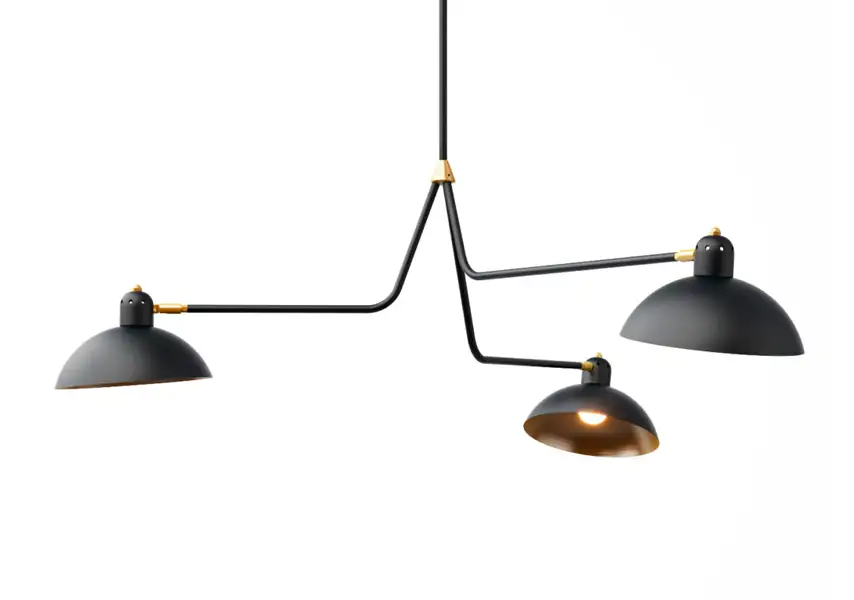 模漾网-1P-悬挂三灯吊灯‌‌‌-Waldorf Suspension Triple Lights by Lambert et Fils