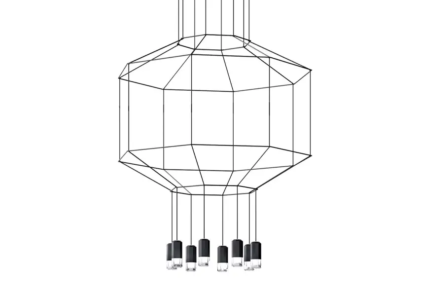 模漾网-1P-黑色电缆吊灯-Wireflow 301 3D Lamp by Vibia