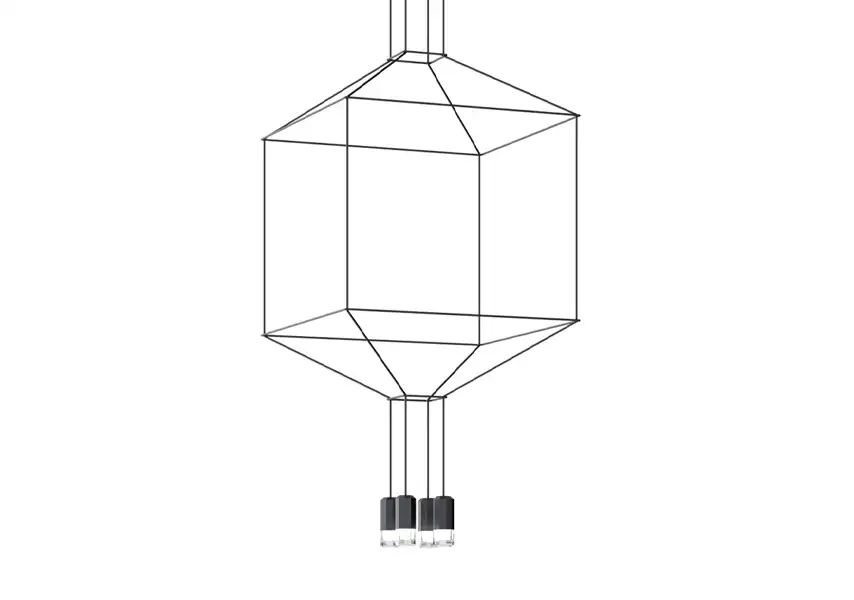 模漾网-1P-黑色电缆吊灯-Wireflow 311 3D Lamp by Vibia