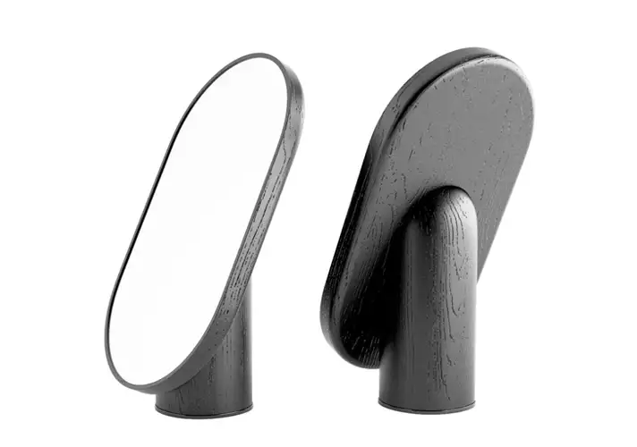 模漾网-1P-镜子-Woodturn Mirror Black by tre product