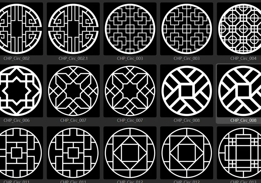 模漾网-330P-国风建筑门窗预设 -Chinese Patterns-Cinema 4D