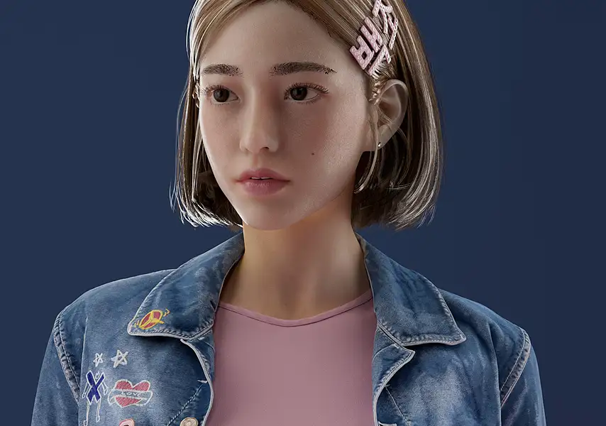 模漾网-1P-OCTANE-角色人物女孩肤感模型-C4D工程