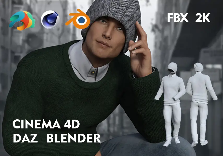 模漾网-3P-创世纪时尚男款骨骼绑定-模型资产-Fashions After 3 Male