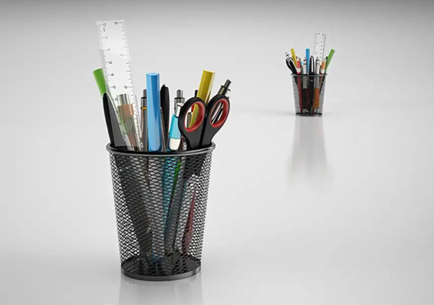 模漾网-1P-金属网状笔筒办公用品