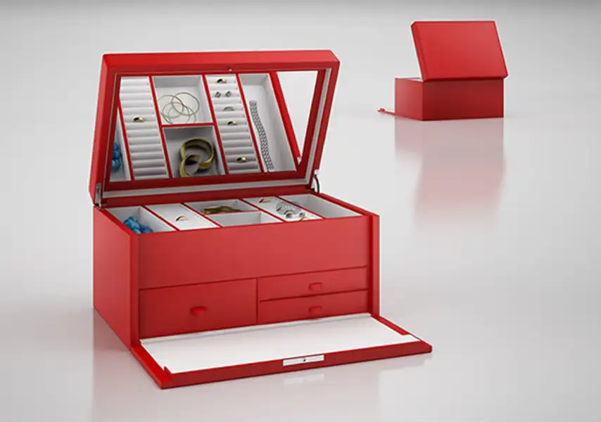 模漾网-1P-红色首饰收纳盒