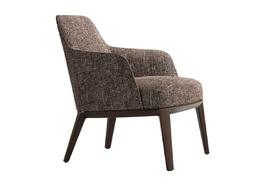 模漾网-1P-简约设计布艺木扶手椅