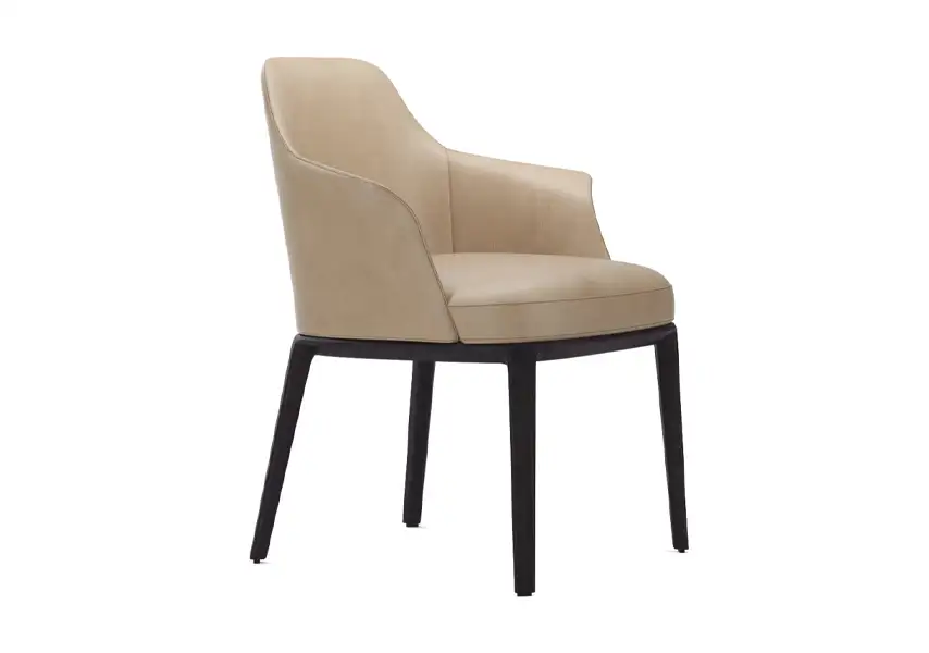 模漾网-1P-皮革软包金属细腿单人沙发椅