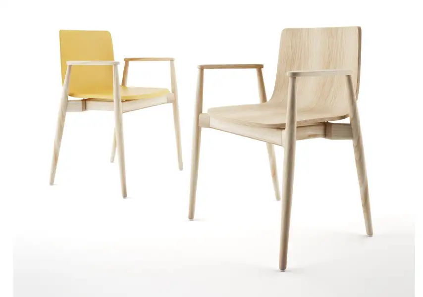 模漾网-1P-北欧风格浅色实木单椅