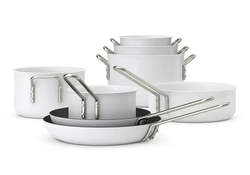 模漾网-1P-白色锅具套装煎炒汤锅-Cookware Set
