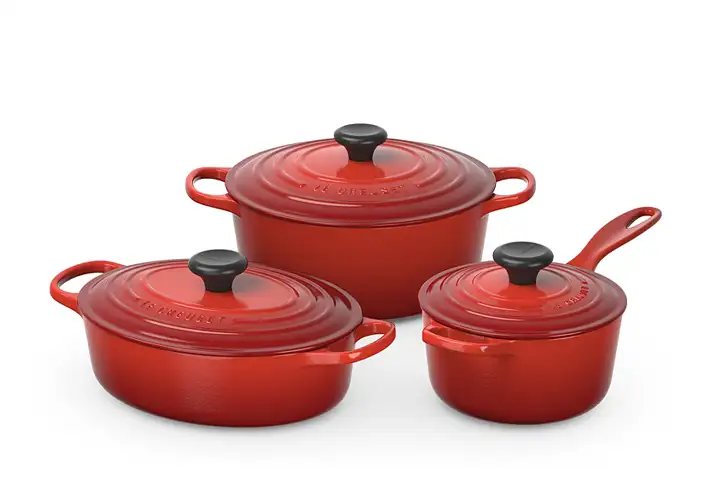 模漾网-1P-红色铸铁锅煎炒汤锅-Cookware Set