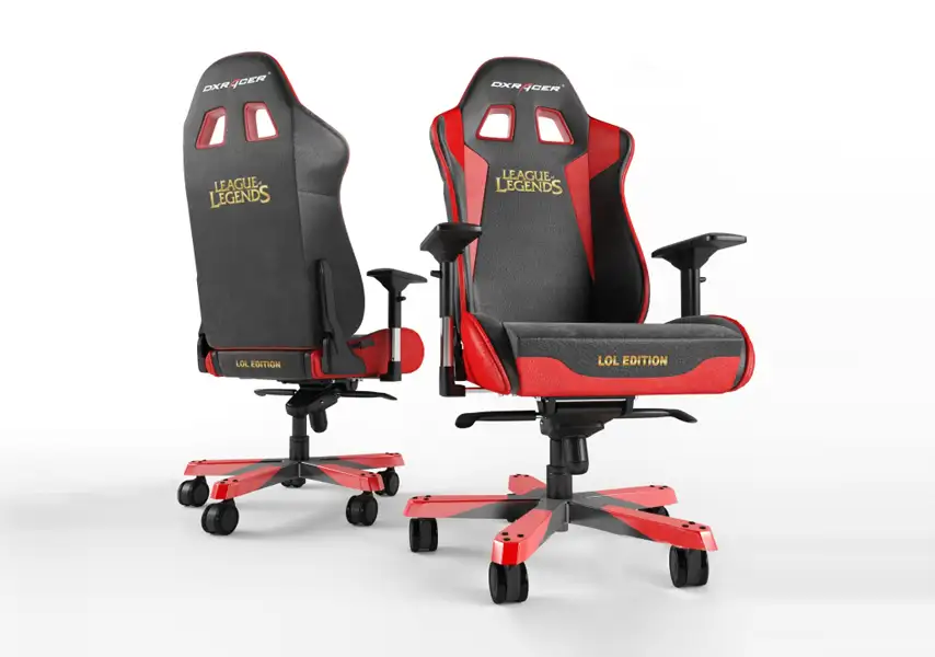 模漾网-1P-红黑色轮旋转升降电竞椅‌