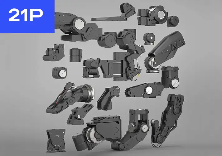 模漾网-21P-硬面机甲-重型接头和执行器模型Heavy Joints and Actuators