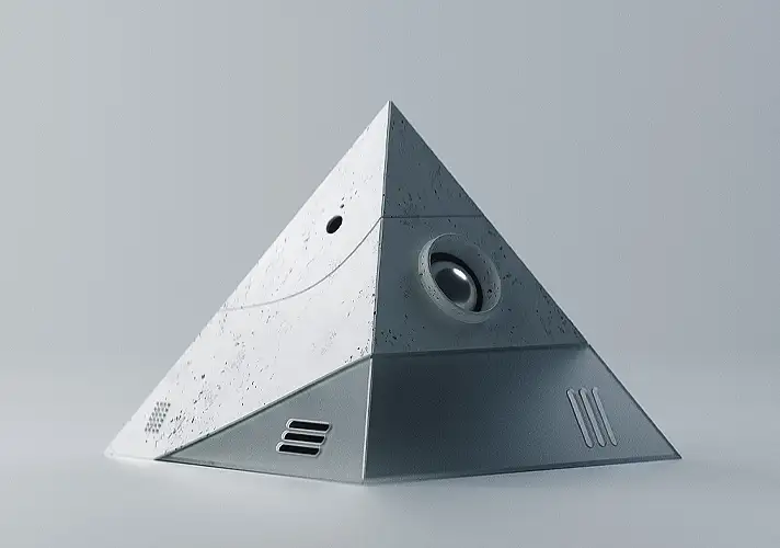 模漾网-1P-三维金属棱形设备科幻风-3D Metal Prism-Octane-C4D工程