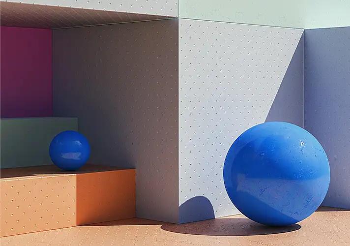 模漾网-1P-空间元素交错-日光阴影-景深场景-Scene-Octane-C4D工程