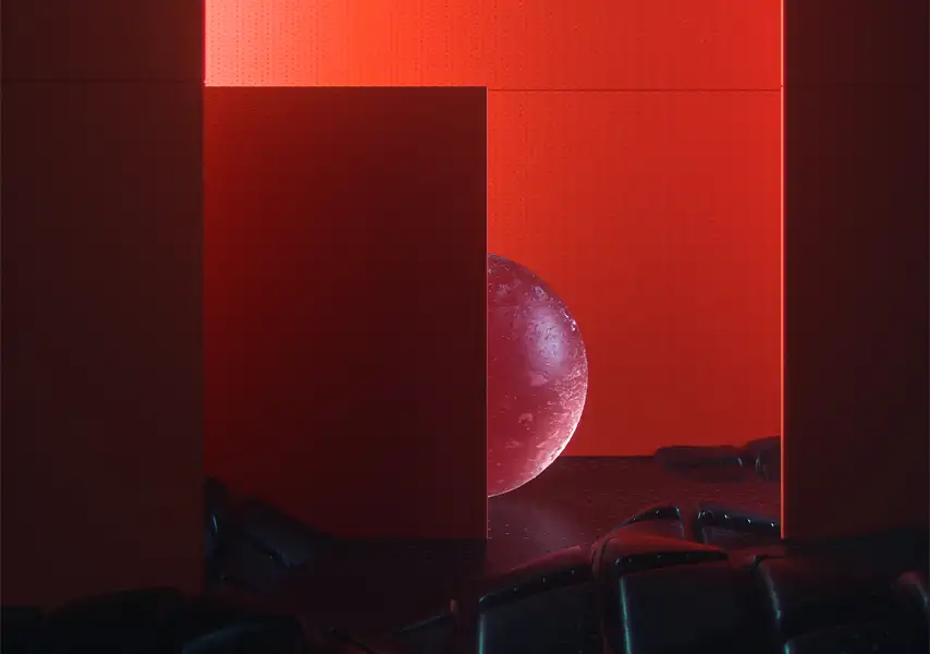 模漾网-红色立体方块红色圆球场景-Octane-Smooth-C4D工程