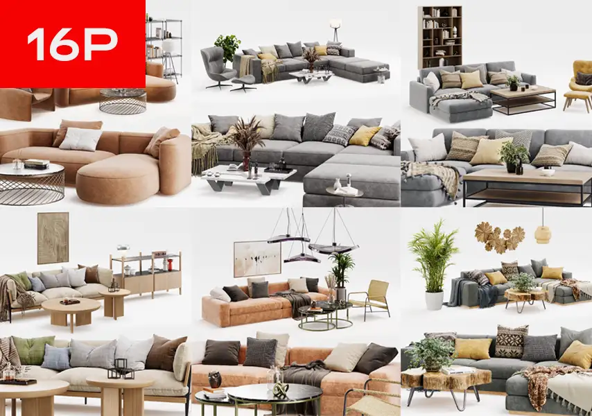 模漾网-16P-8GB室内家居-沙发陈列柜-模型包合集-Evermotion Archmodels Vol 291