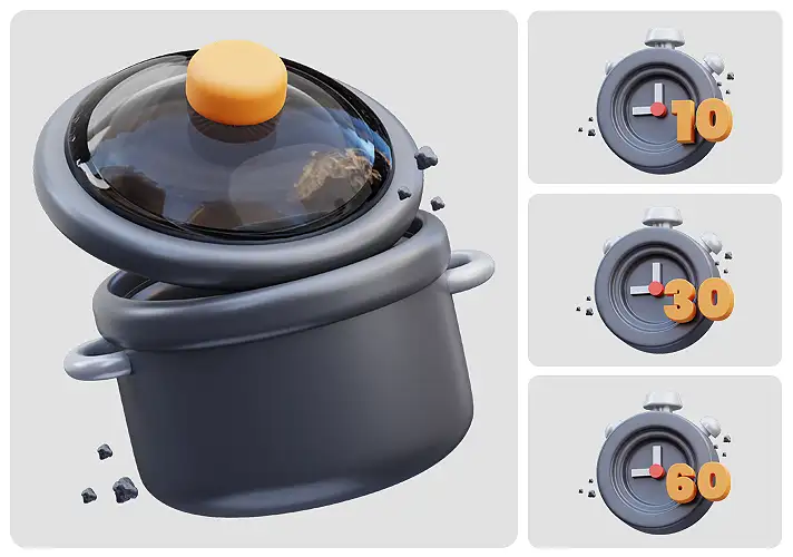 模漾网-30P-卡通厨房厨具图标-模型集合