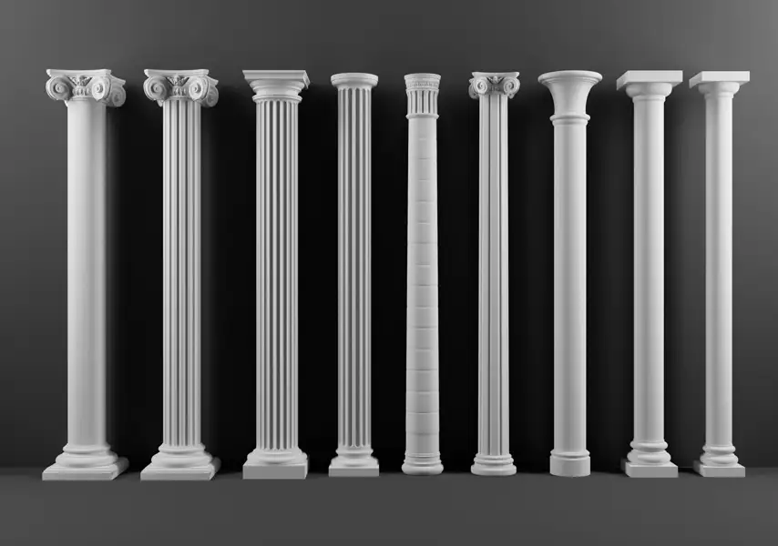 模漾网-9P-罗马柱石材石膏柱装饰柱-C4D模型