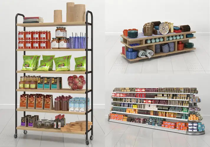 模漾网-40P-13GB-陈列商超展示柜展示架-模型集合