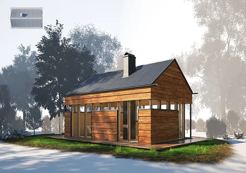 模漾网-1P-欧式别墅-木屋别墅木屋建筑模型-02 wooden villa