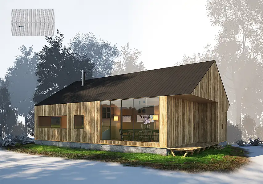 模漾网-1P-欧式别墅-木屋别墅木屋建筑模型-03 wooden villa