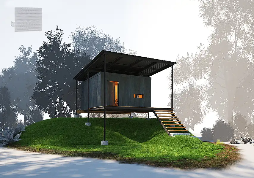 模漾网-1P-欧式别墅-木屋别墅木屋建筑模型-04 wooden villa