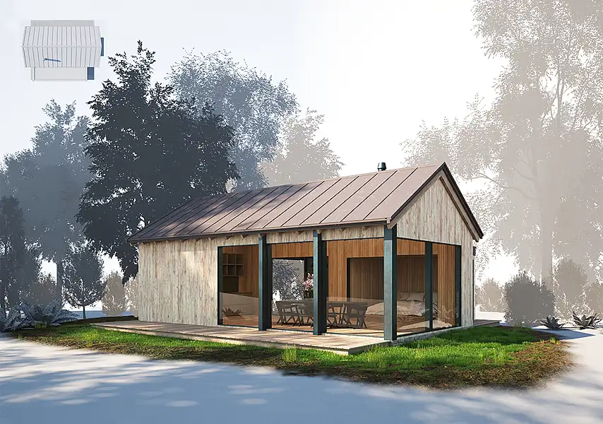 模漾网-1P-欧式别墅-木屋别墅木屋建筑模型-07 wooden villa