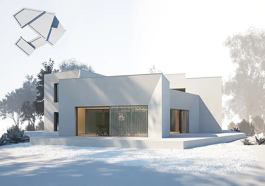 模漾网-1P-平面建筑-简洁几何体会所建筑模型-13 building