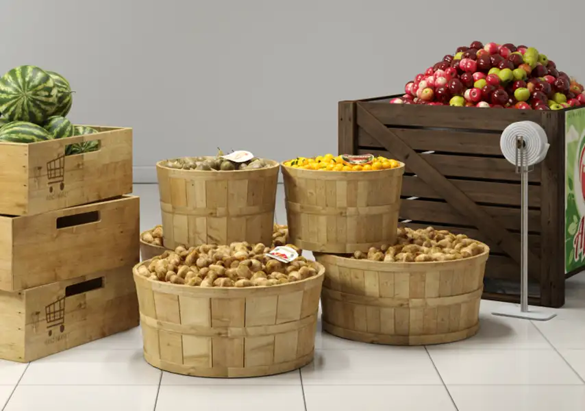 模漾网-34P-商超陈列果蔬产品摆设美陈-模型合集