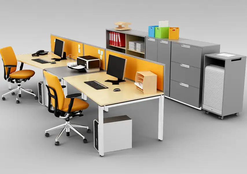 模漾网-27P-商业办公场所办公工位桌椅工作组-模型合集