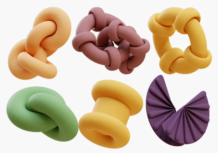 模漾网-11P-环形环绕抽象图标-3D模型-3D Icon Pack