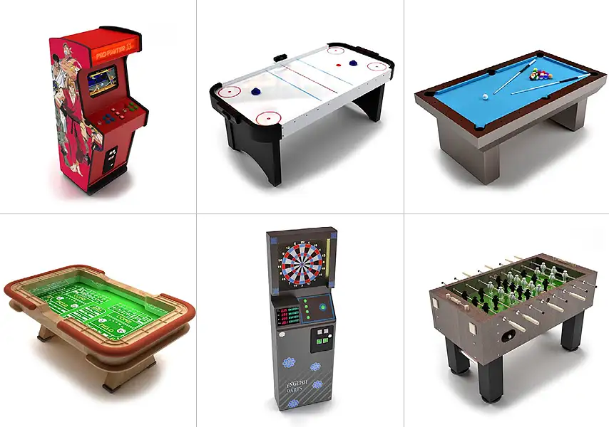 模漾网-65P-游戏厅娱乐球桌台球游戏机-模型合集