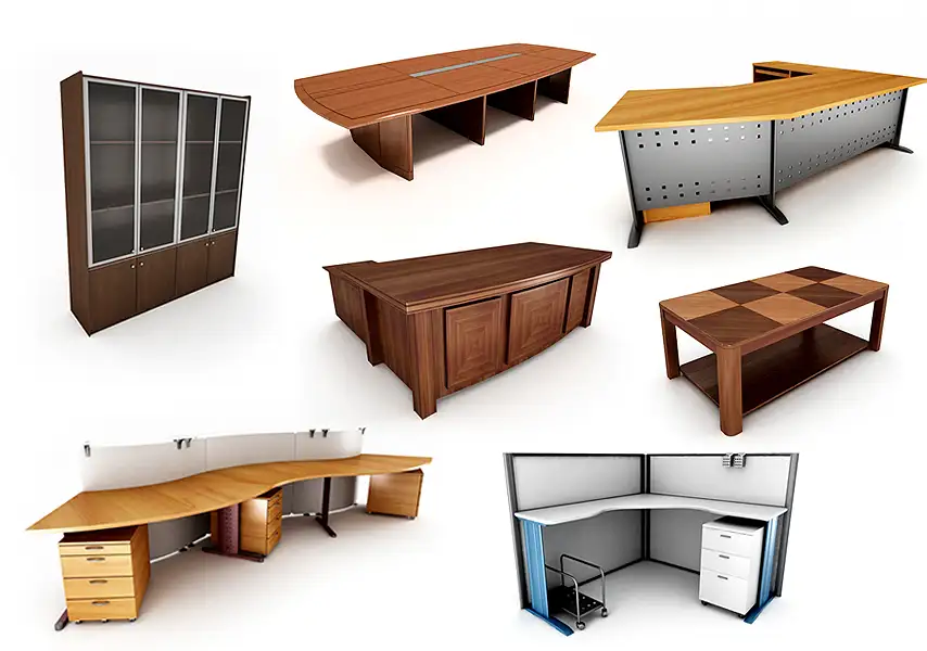 模漾网-70P-办公桌方桌带储物桌隔断桌接待台柜子-模型合集