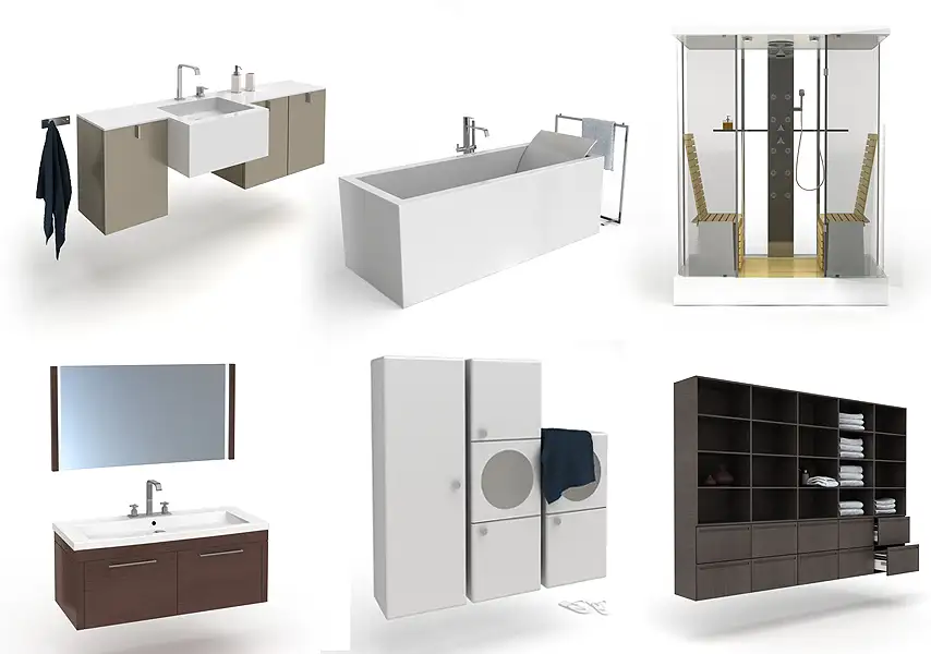 模漾网-65P-浴室卫浴洗手台洗漱盆马桶坐便器-模型合集