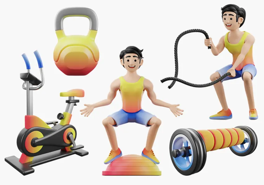 模漾网-15P-健身运动-模型合集-Gym & Fitness-02