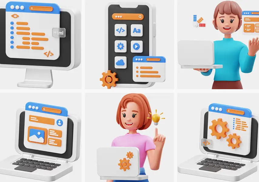 模漾网-15P-WEB卡通3D图标-Web 3D Icon Pack