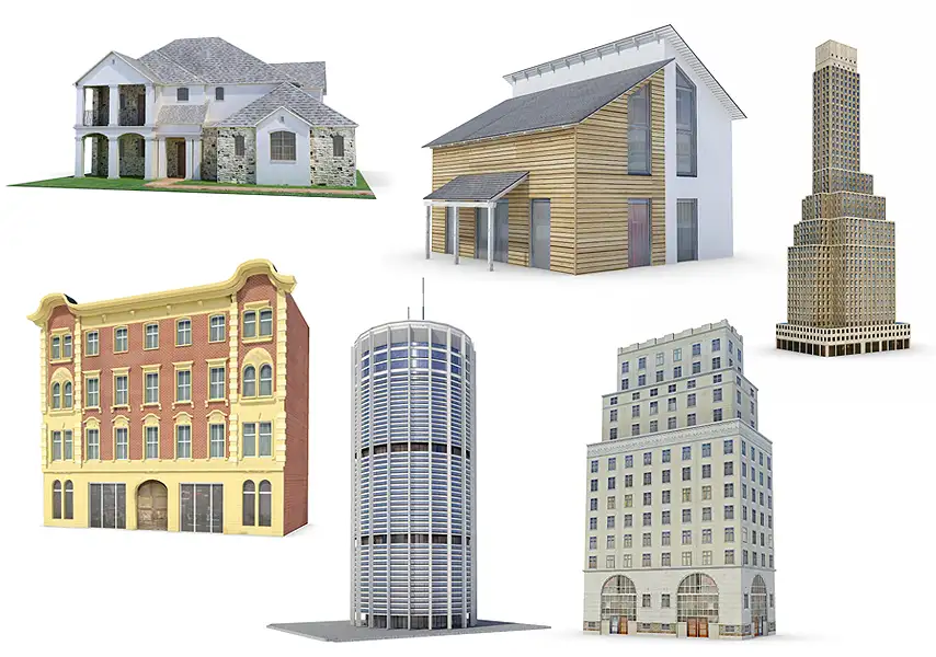 模漾网-64P-欧式建筑房屋教堂别墅大楼大厦钟楼-模型合集