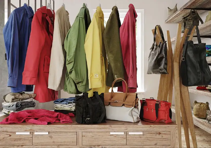 模漾网-84P-背包挎包衣物叠放裙子衬衫服饰鞋帽组合-模型合集