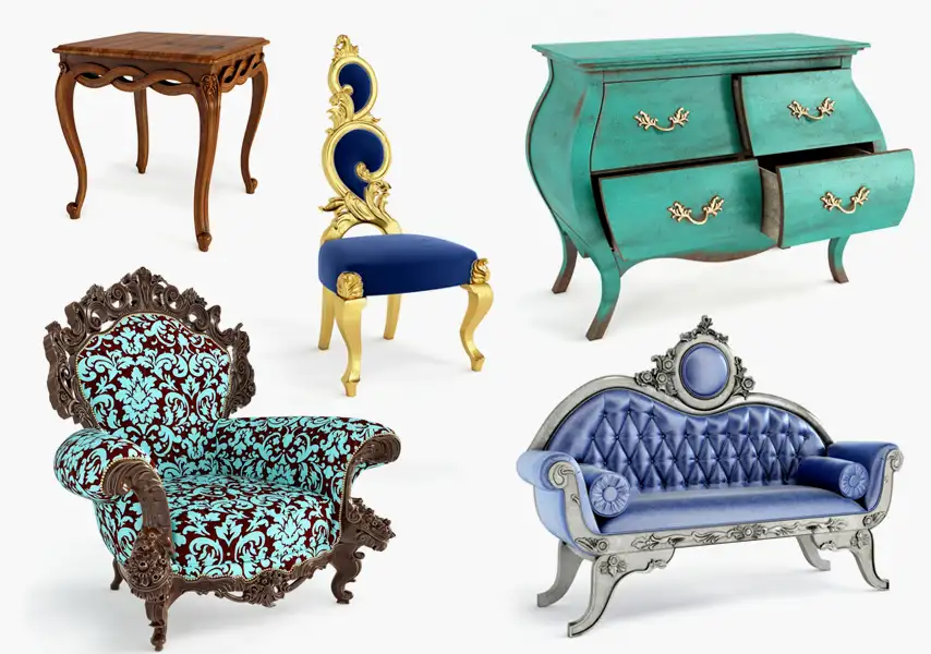 模漾网-59P-哥特式宫庭巴洛克欧式风格茶几沙发巴洛克艺术-模型合集-Baroque Art