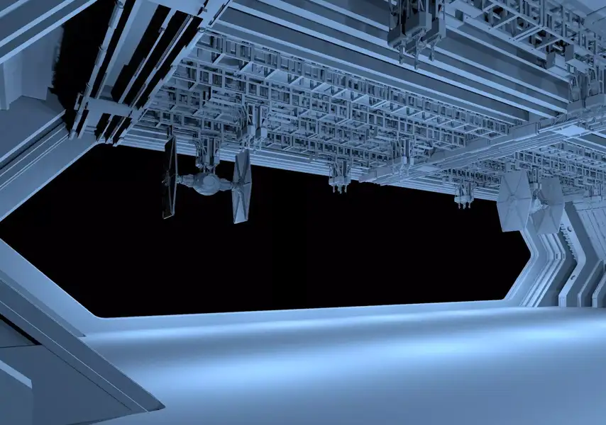 模漾网-1P-星球大战-驱逐舰机舱科幻场景-C4D模型