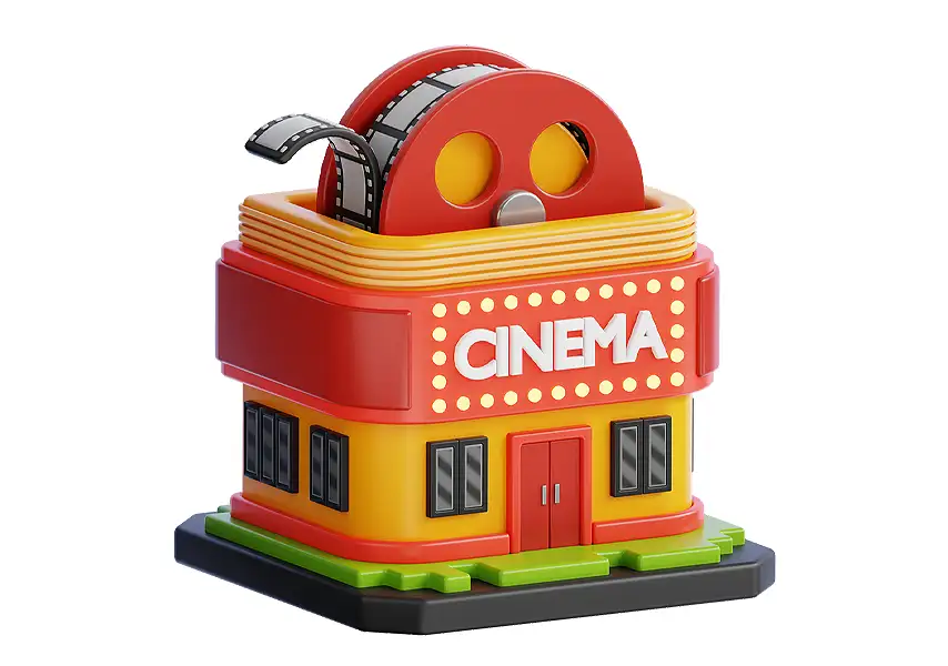 模漾网-1P-卡通建筑图标-电影院-模型-Cinema-Building