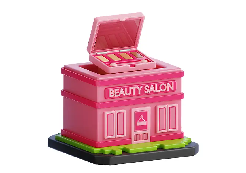 模漾网-1P-卡通建筑图标-美容院-模型-Beauty salon-Building