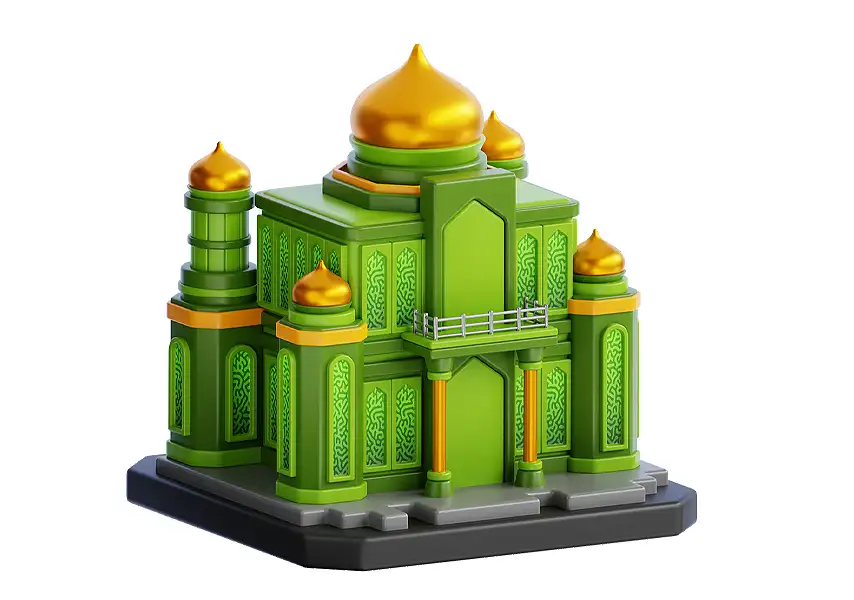 模漾网-1P-卡通建筑图标-清真寺教堂-模型-Mosque-Building