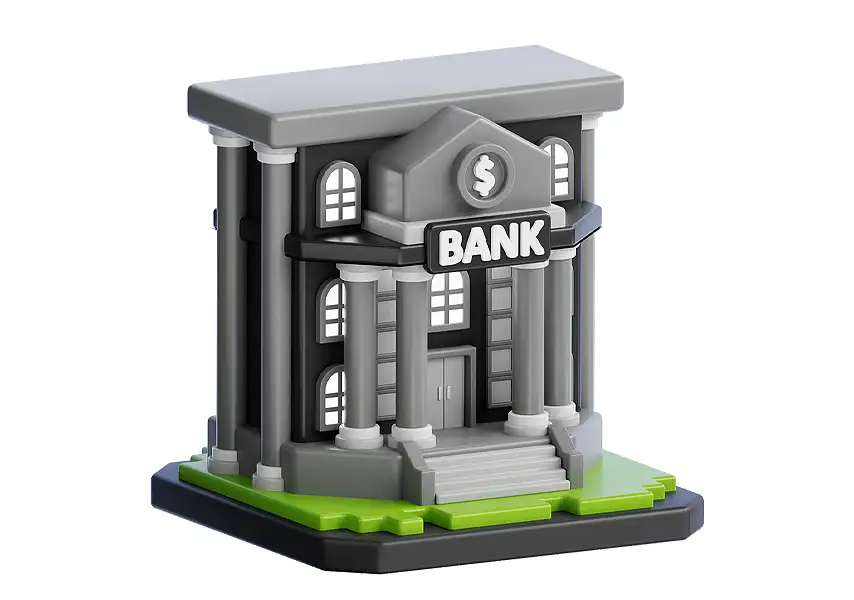 模漾网-1P-卡通建筑图标-银行-模型-Bank-Building