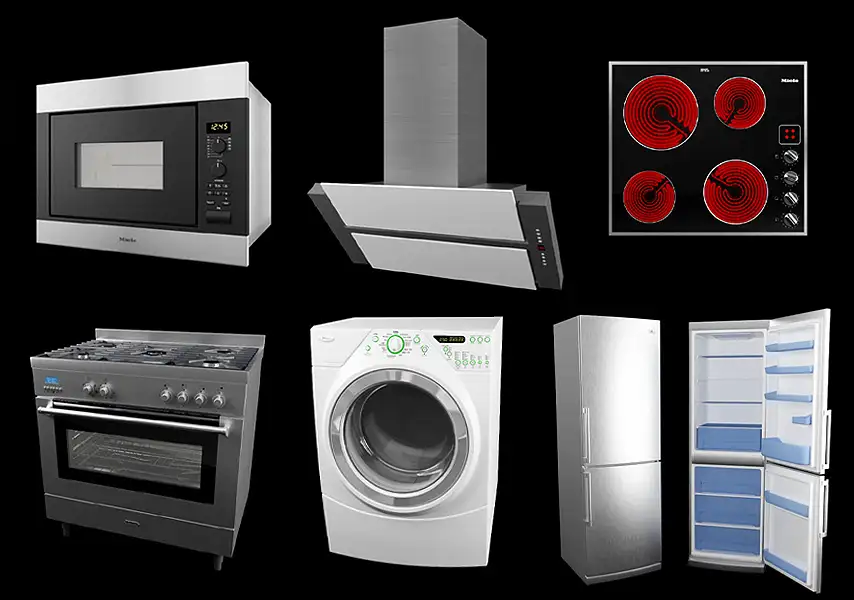 模漾网-50P-厨房电器烤箱油烟机电磁炉洗衣机冰箱-模型合集