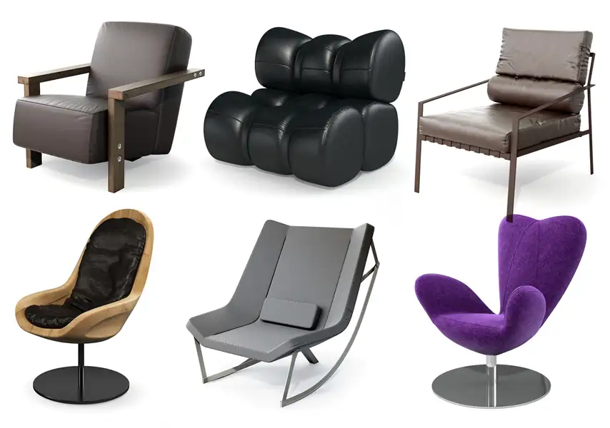 模漾网-52P-单体椅单人椅沙发转椅-模型合集