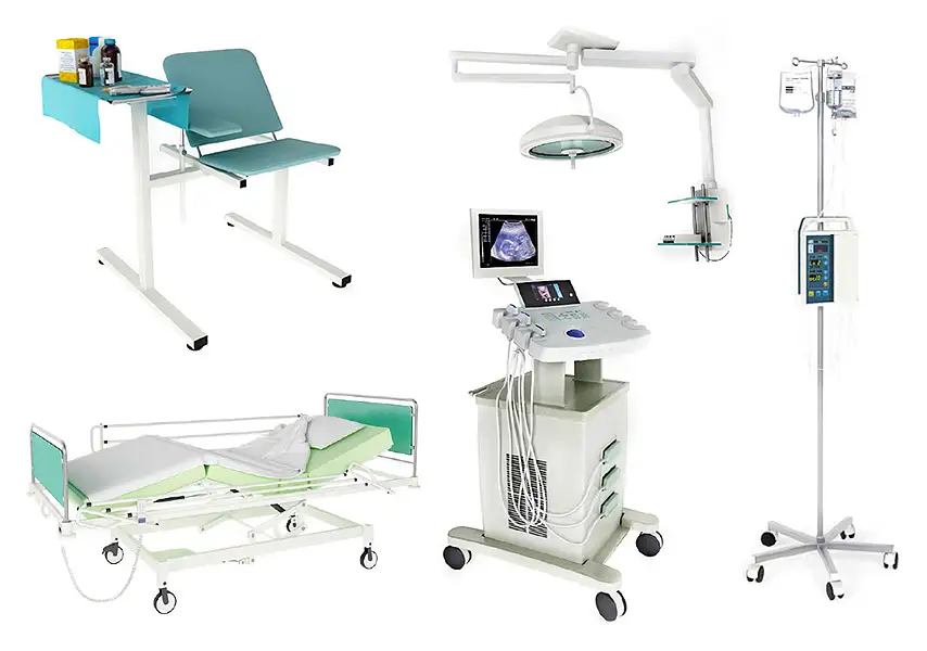 模漾网-64P-医疗器械手术推车病床无影灯CT轮椅-模型合集