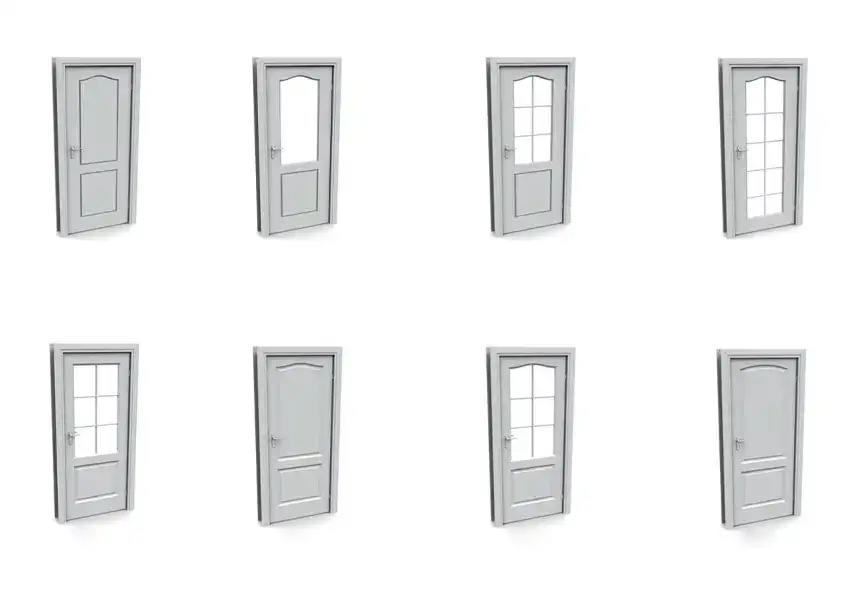 模漾网-124P-装饰把手门窗门锁-白模-模型合集