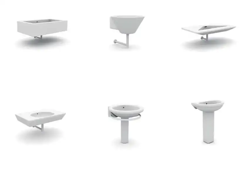 模漾网-115P- 卫生装饰浴缸洗脸盆水柜子水笼头马桶置物架-白模-模型合集